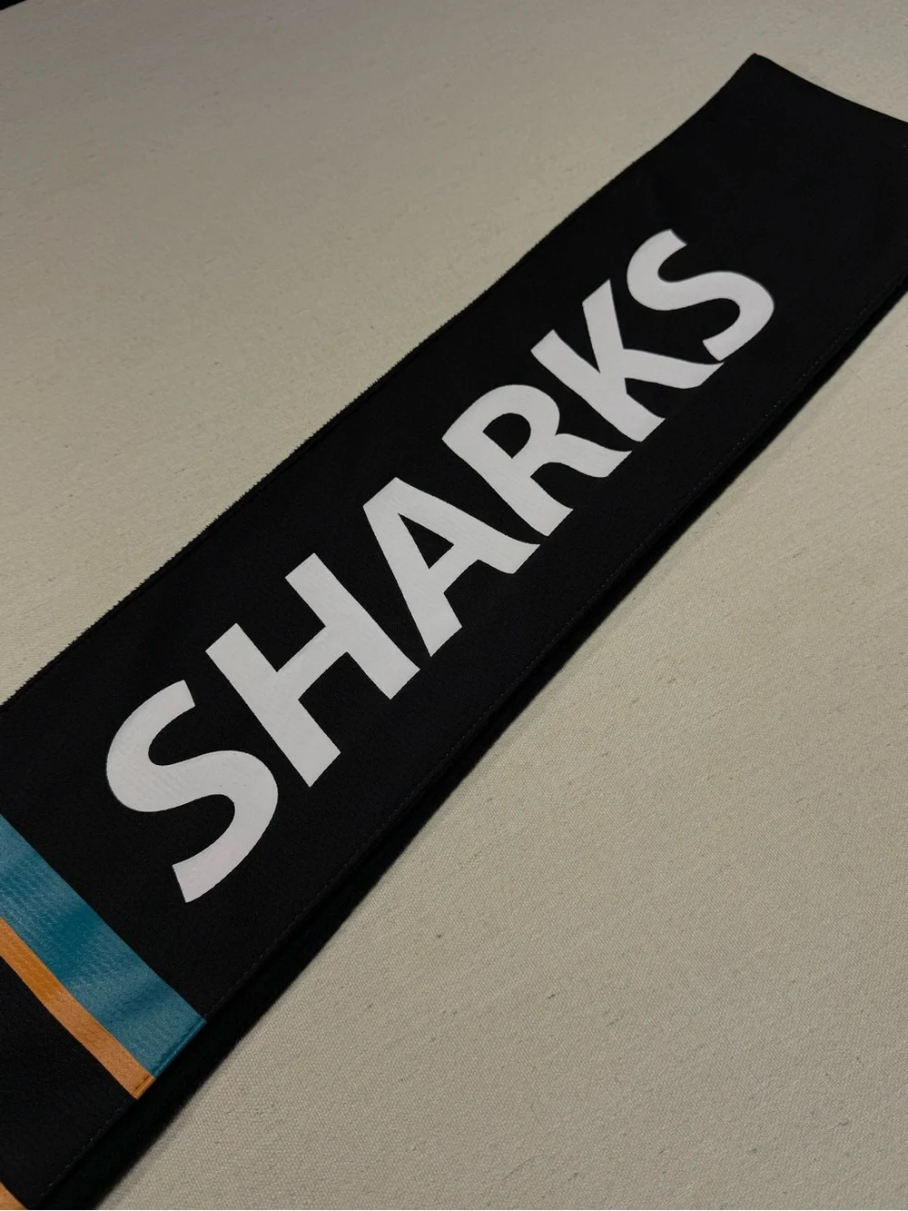 San Jose Sharks NHL Scarf with Logo - Black, Teal & Orange